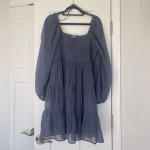 Altar'd State Navy Blue Midi Dress